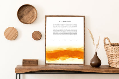 Orange Watercolor Ketubah
