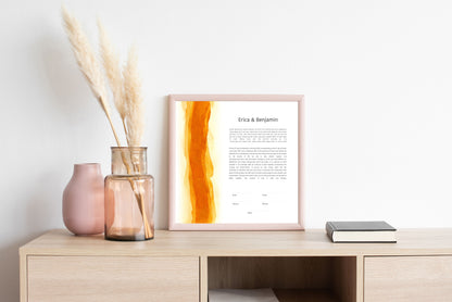 Orange Watercolor Ketubah