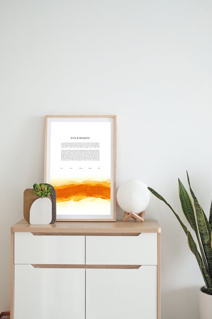 Orange Watercolor Ketubah