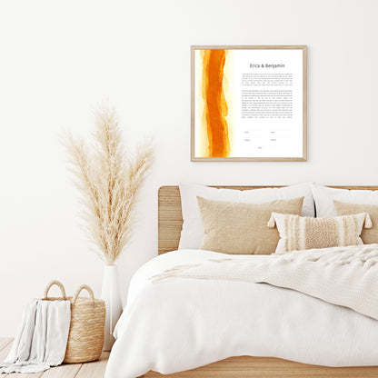 Orange Watercolor Ketubah