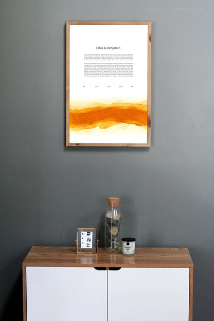 Orange Watercolor Ketubah