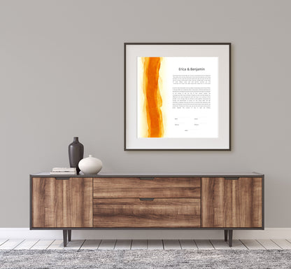 Orange Watercolor Ketubah