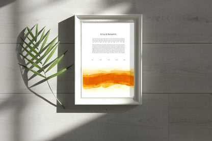 Orange Watercolor Ketubah