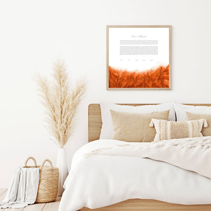 Orange and Gold Leaves Watercolor Ketubah