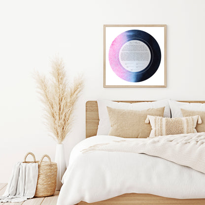 Pink and Navy Blue Watercolor Ketubah