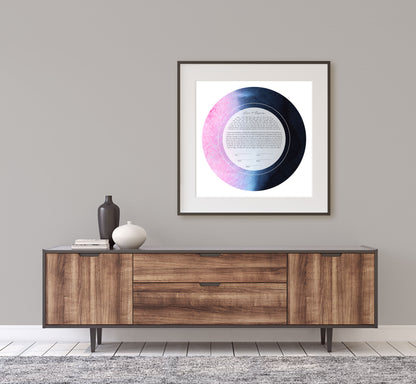 Pink and Navy Blue Watercolor Ketubah
