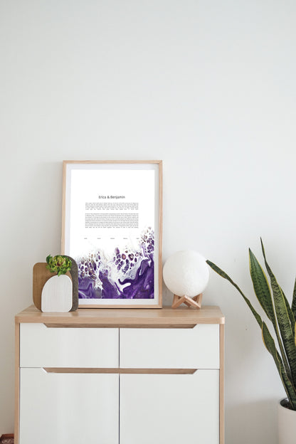 Purple Acrylic Pour Ketubah