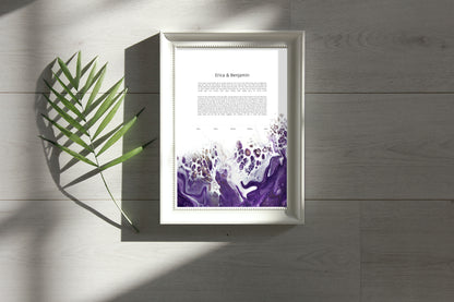 Purple Acrylic Pour Ketubah