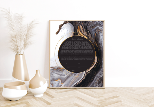 Gray & Gold Marble Modern Ketubah