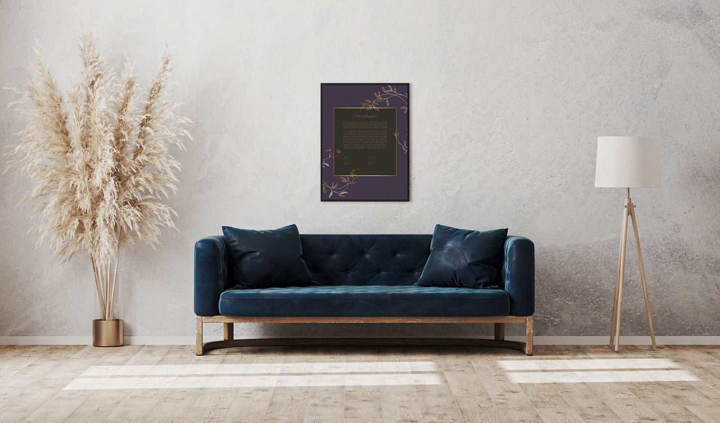 Purple & Gold Floral Ketubah