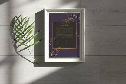Purple & Gold Floral Ketubah