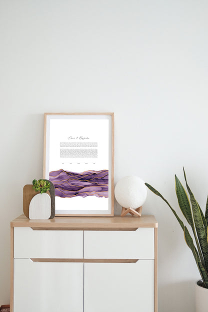 Purple and Gold Watercolor Ketubah