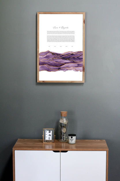 Purple and Gold Watercolor Ketubah