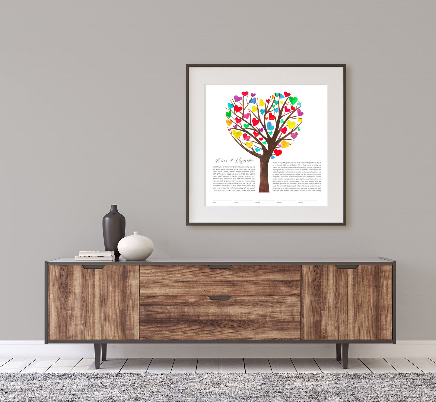 Rainbow Heart Tree of Life Ketubah