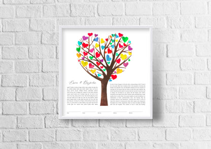 Rainbow Heart Tree of Life Ketubah