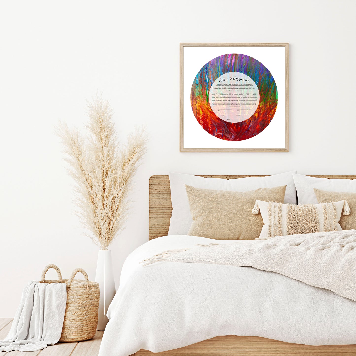 Rainbow Stained Glass Burning Bush Ketubah