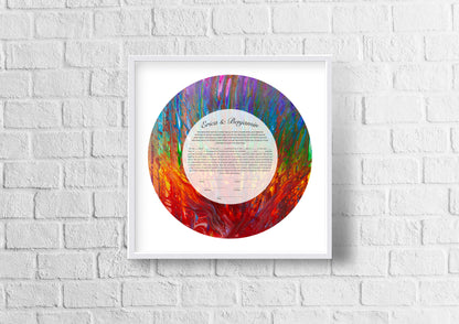Rainbow Stained Glass Burning Bush Ketubah