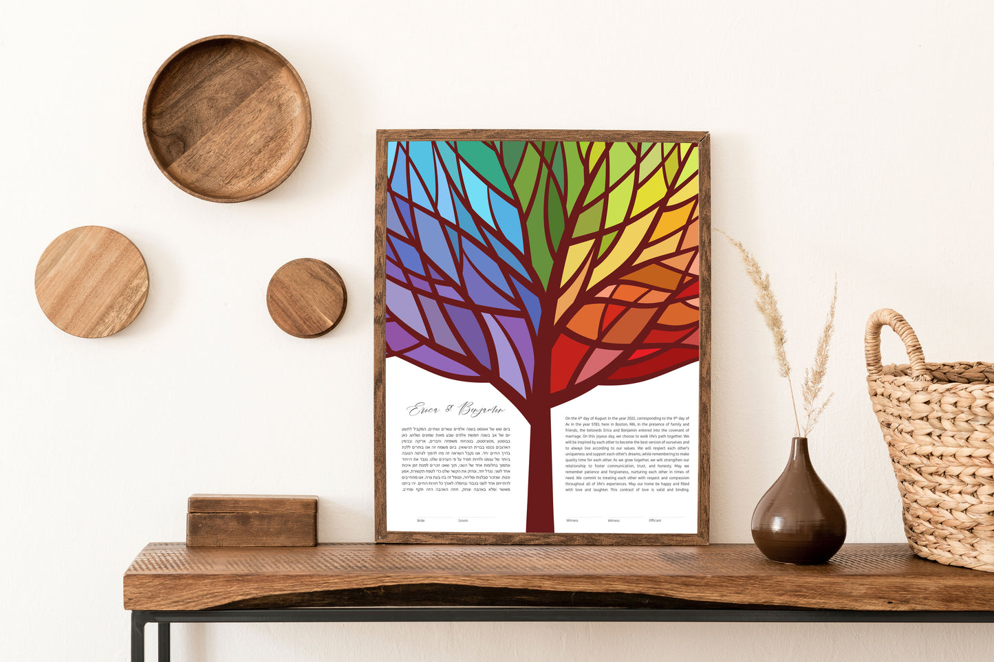 Rainbow Tree of Life Stained Glass Ketubah