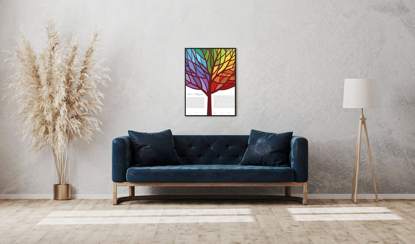 Rainbow Tree of Life Stained Glass Ketubah