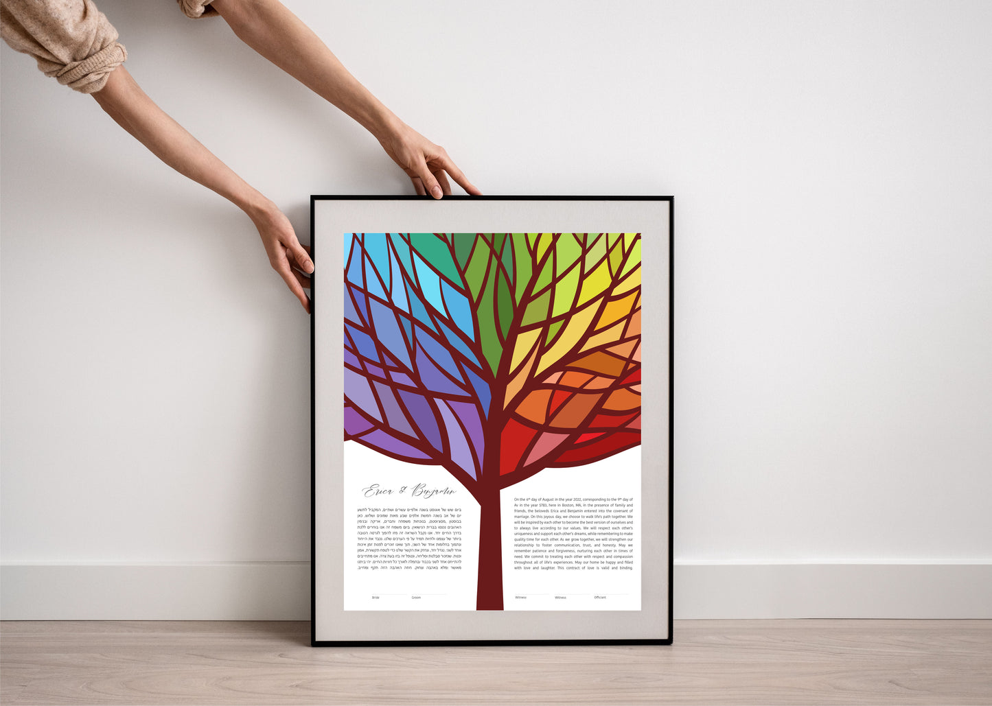 Rainbow Tree of Life Stained Glass Ketubah