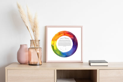 Rainbow Watercolor Ketubah