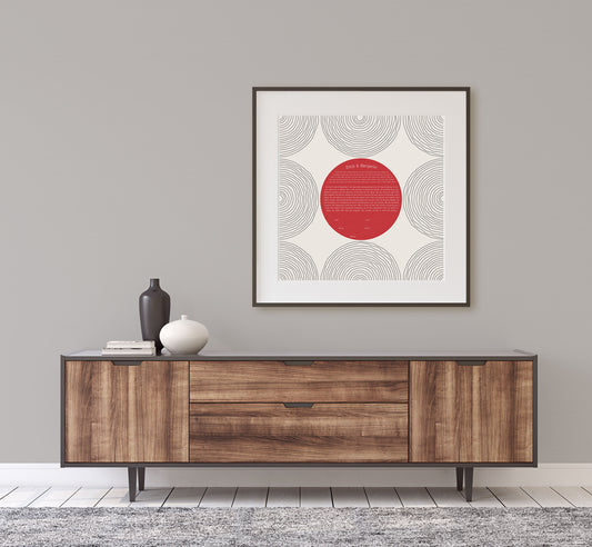 Red Circles Modern Ketubah