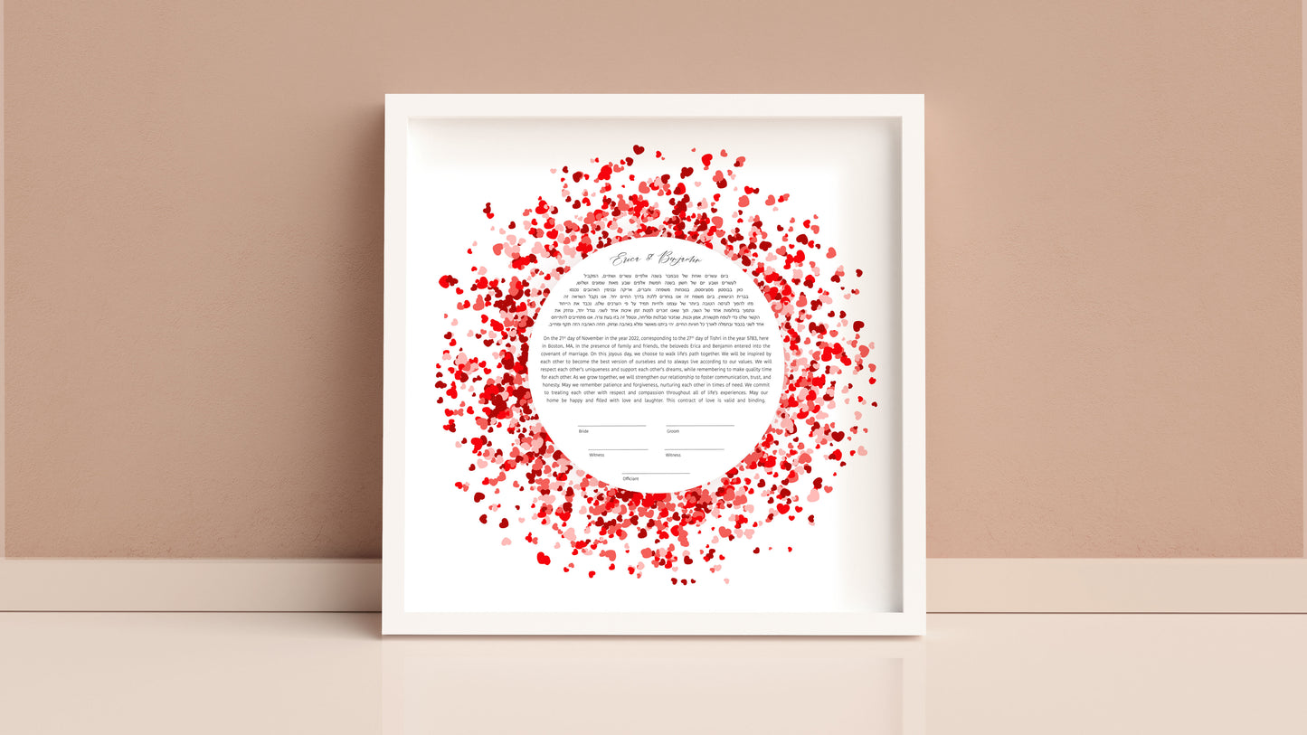 Red Hearts Ketubah