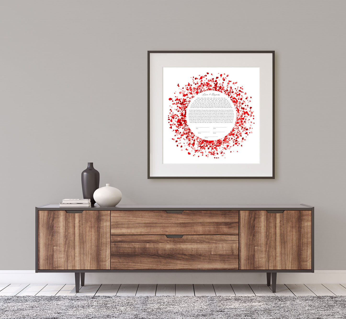 Red Hearts Ketubah