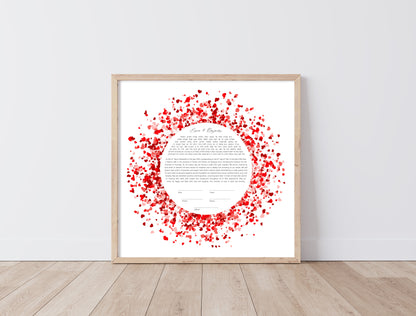 Red Hearts Ketubah