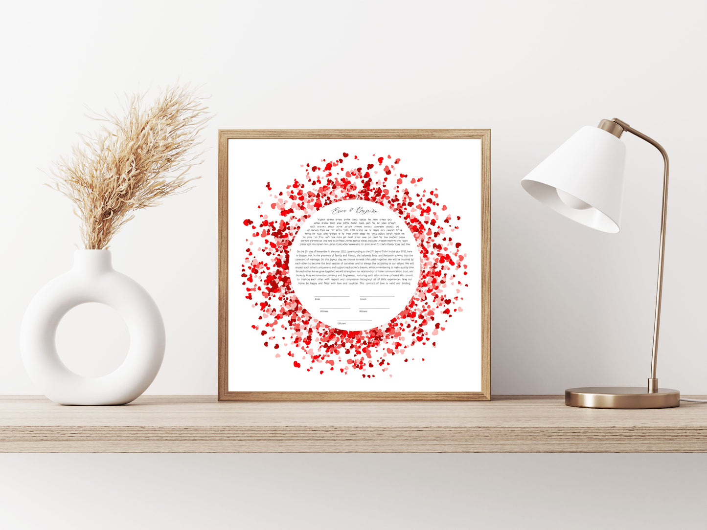 Red Hearts Ketubah