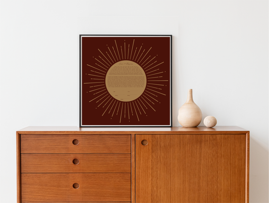 Red and Gold Sun Ketubah