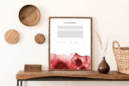Red Watercolor Ketubah