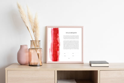Red Watercolor Ketubah