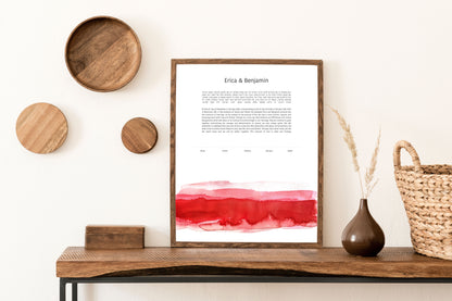 Red Watercolor Ketubah
