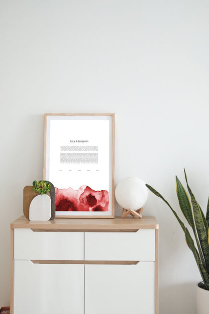 Red Watercolor Ketubah