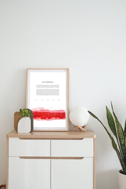 Red Watercolor Ketubah