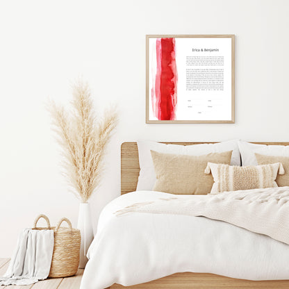 Red Watercolor Ketubah