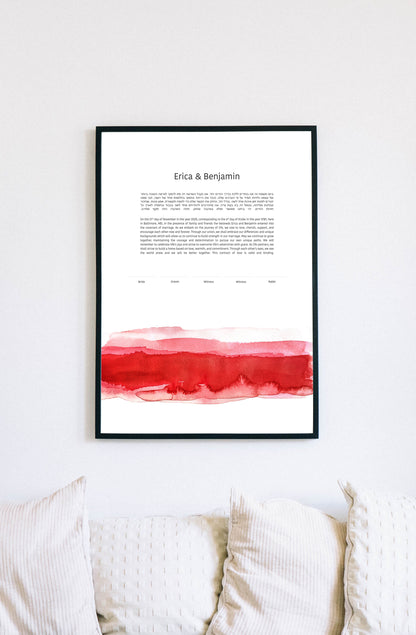 Red Watercolor Ketubah