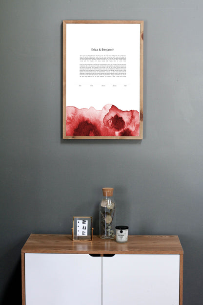 Red Watercolor Ketubah