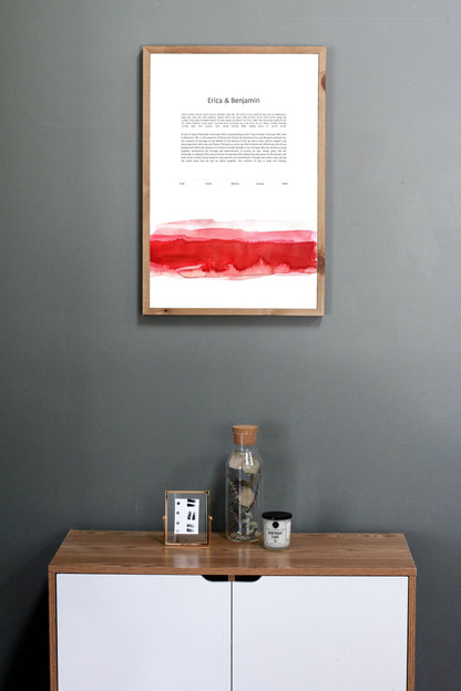 Red Watercolor Ketubah