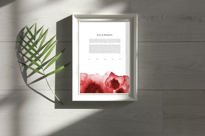 Red Watercolor Ketubah
