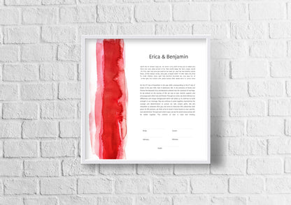 Red Watercolor Ketubah