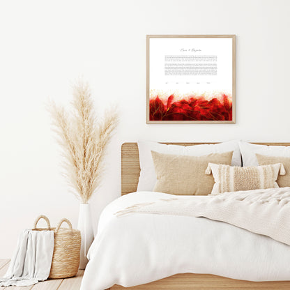 Red and Gold Leaves Watercolor Ketubah