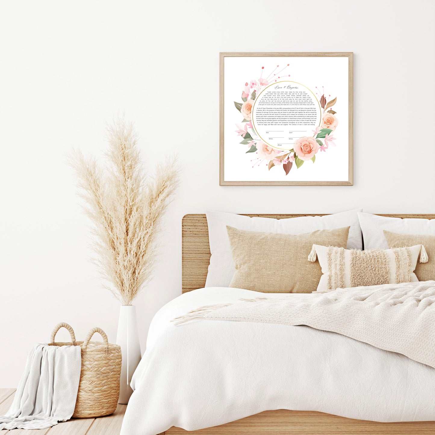 Roses and Gold Ring Ketubah