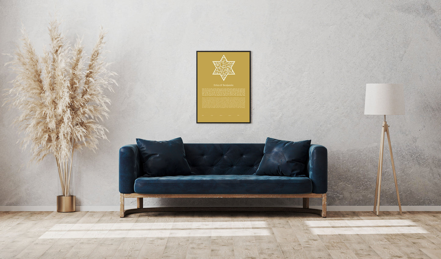 Star of David Gold Virtual Laser Cut Ketubah