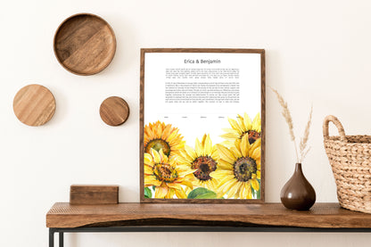 Sunflower Watercolor Ketubah
