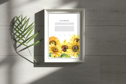 Sunflower Watercolor Ketubah