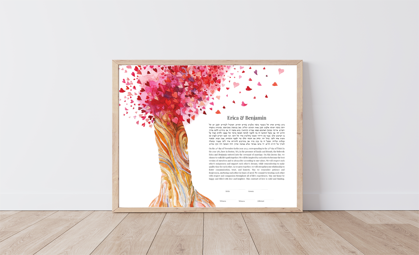 Tree of Life Red Heart Ketubah