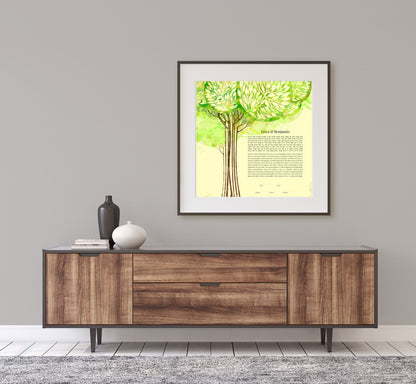 Tree of Life Green Watercolor Ketubah