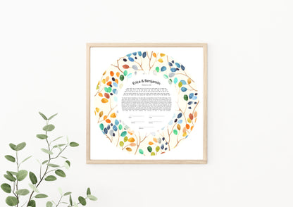 Tree of Life Rainbow Leaf Ketubah